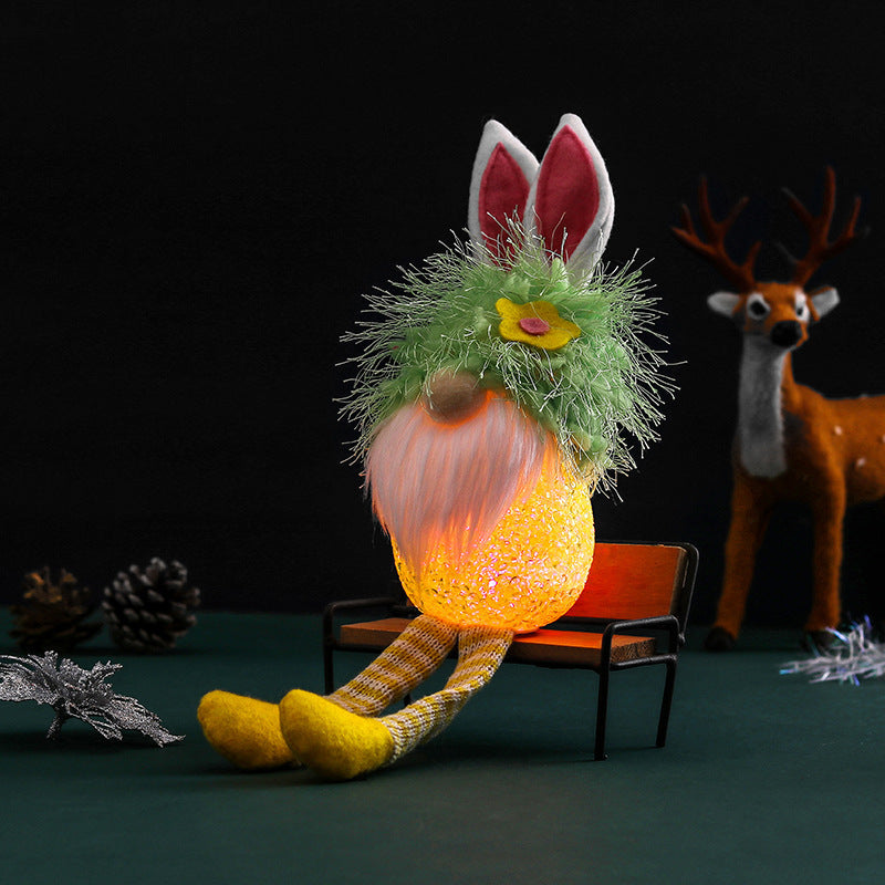 Cute Rabbit Ears Glowing Faceless Doll Decoration